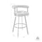 Armen Living Nolagam Swivel Bar Stool in Brushed Stainless Steel with Light Gray Faux Leather 840254335677 - alternate 10